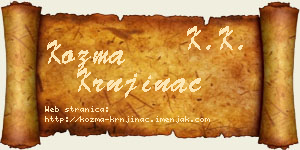 Kozma Krnjinac vizit kartica